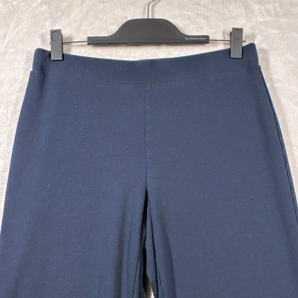J Jill Pure Jill Affinity French Terry Wide Leg Lounge Pants S Navy Back Pockets